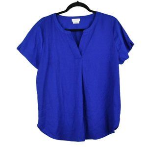 2/$20 - Van Heusen Split V-neck Blouse - L
